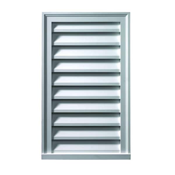 Fypon 24 in. x 24 in. Functional Rectangular White Polyurethane Weather Resistant Gable Louver Vent