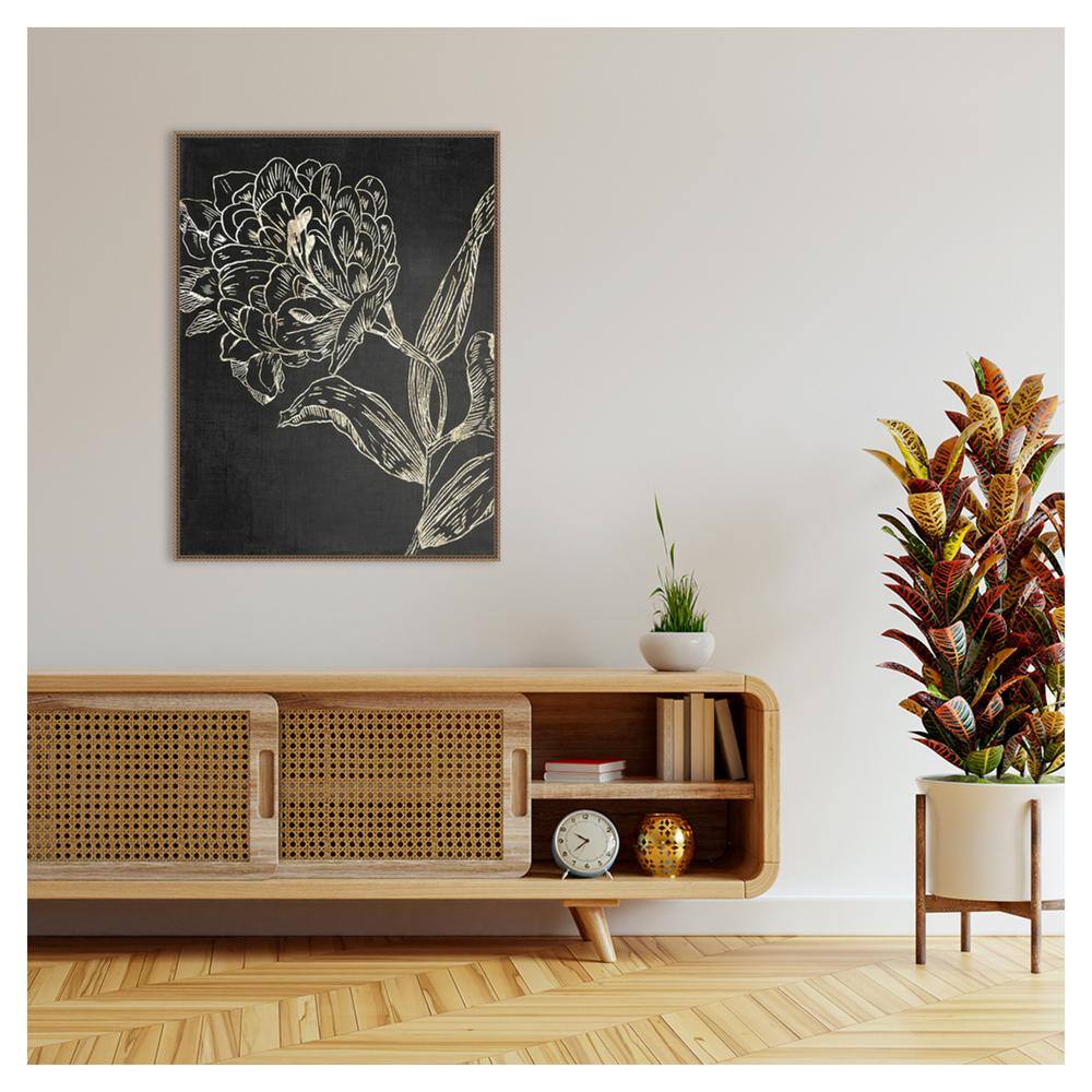 Golden Flower Folklore II Bronze Framed Canvas Art Print