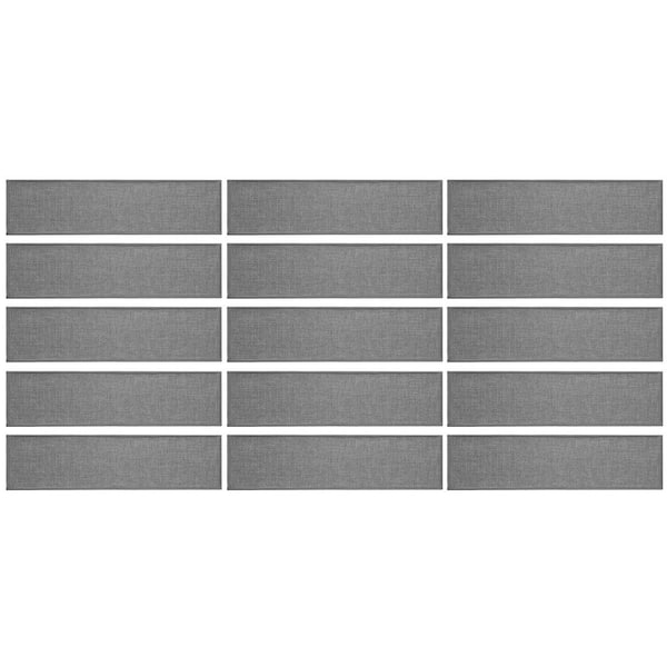 Gray 8 in. x 30 in. Non-Slip Stair Runner Polyester Stair Tread Cover (Set of 15)