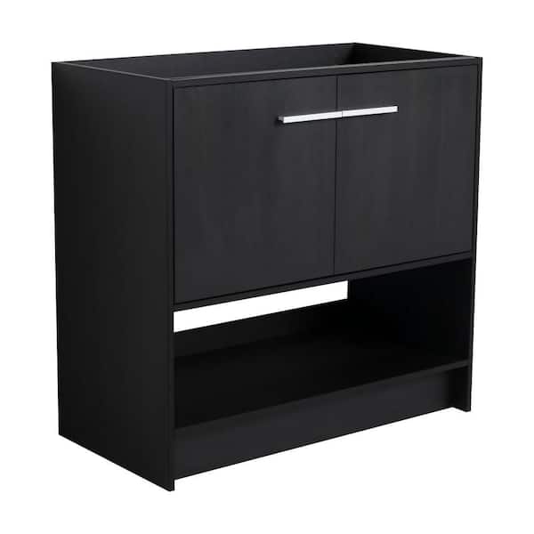 UPIKER Lazzaro 35.25 in. W x 17.94 in. D x 34.56 in. H Freestanding Bath Vanity Cabinet without Top in Dark Oak Unassembled