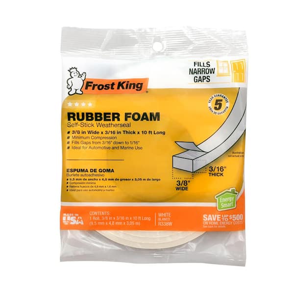 Frost King 3/8 in. x 3/16 in. x 10 ft. White High-Density Rubber