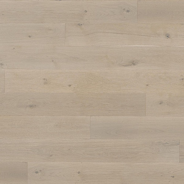 Portside White Oak 9/16 in. T x 8.66 in. W Tongue and Groove Wire Brushed Engineered Hardwood Flooring (31.25 sqft/case)