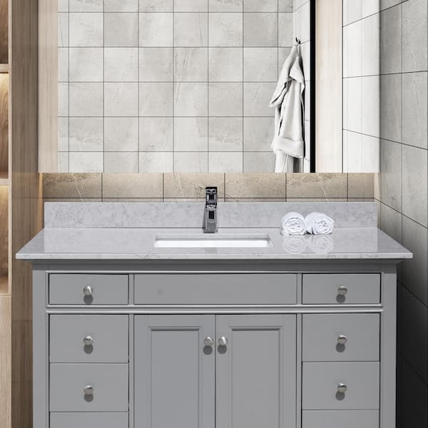 D Stone Vanity Top In White Dd20227720, Menards 60 Bathroom Vanity Tops