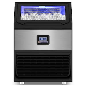 Commercial Ice Maker 300 lb./24 H Freestanding Ice Maker Machine with 75 lb. Storage, Stainless Steel