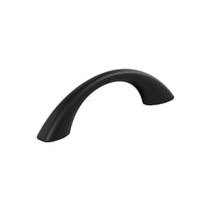 Vaile 3 in. (76mm) Modern Matte Black Arch Cabinet Pull