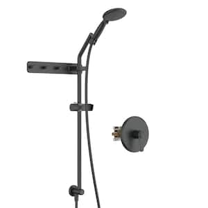 Single Handle 6-Spray Shower Faucet 1.8 GPM with Easy to Install Wall Mount with Hand Shower in. Matte Black