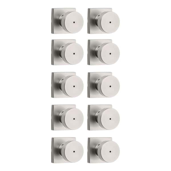 Pismo Satin Nickel Privacy Square Bed/Bath Door Knob 10-Pack