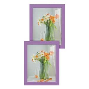 Modern 8 in. x 10 in. Violet Picture Frame (Set of 2)