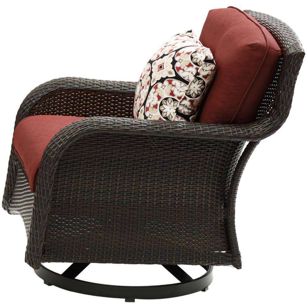 Crimson Red Wicker and Steel 4-Piece Outdoor Conversation Set