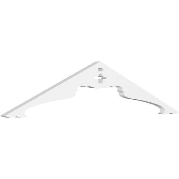 Ekena Millwork 1 in. x 36 in. x 7-1/2 in. (5/12) Pitch Heath Gable Pediment Architectural Grade PVC Moulding