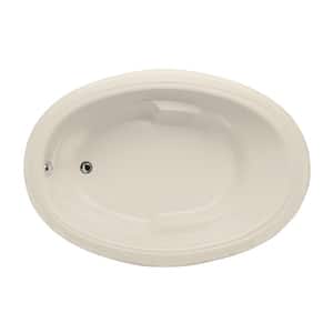 Studio Oval 72 in. Acrylic Oval Drop-in Air Bath Bathtub in Biscuit