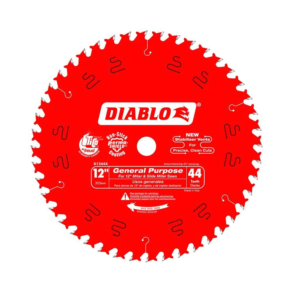 Diablo 12 In X 44 Tooth General Purpose Circular Saw Blade D1244x The Home Depot