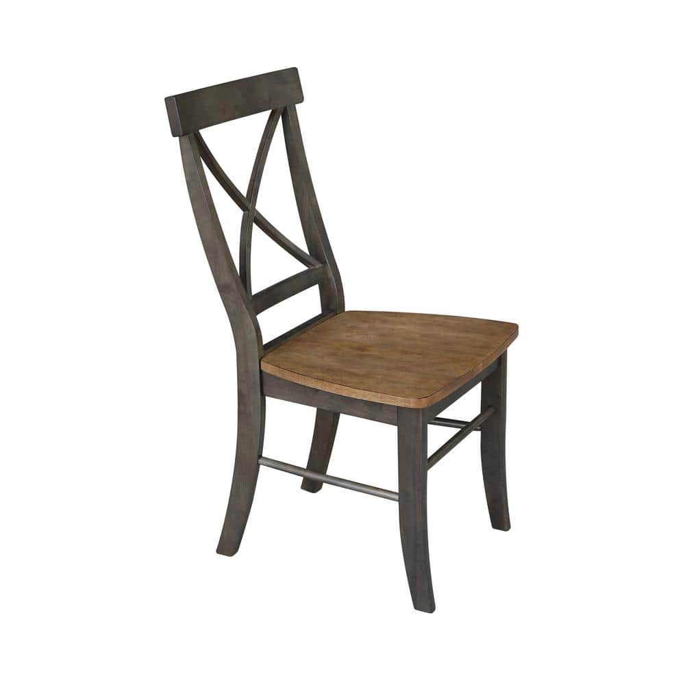 Black Cross Back Solid Wood Side Chair Set