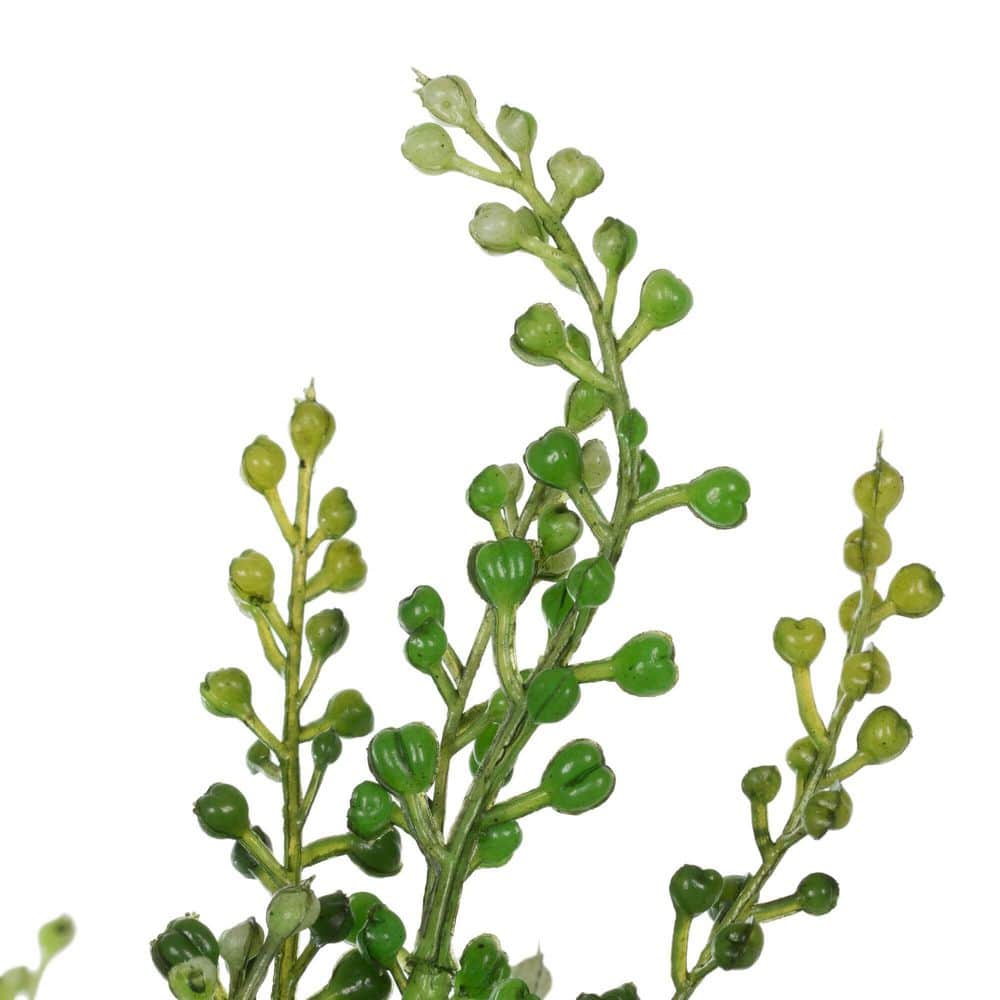 12.5" Green Plastic Eucalyptus Bush Spray for Tabletop Centerpiece