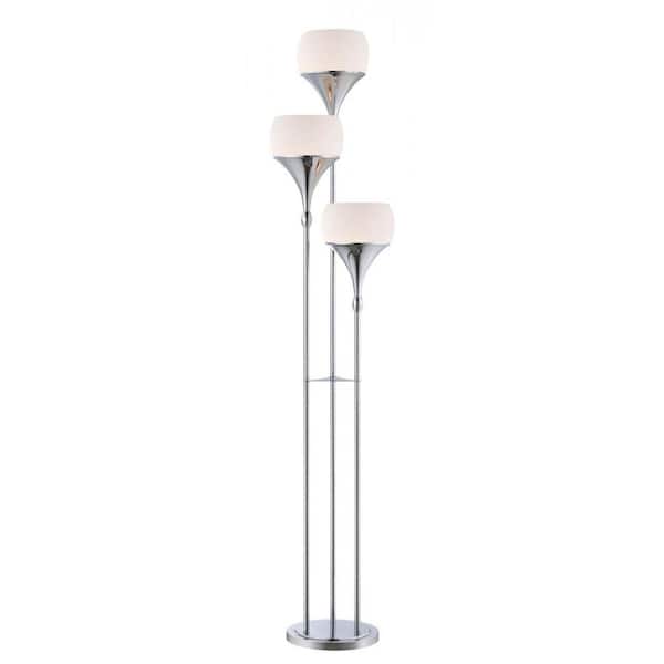 Filament Design 65 in. 3-Light Polished Chrome Floor Lamp