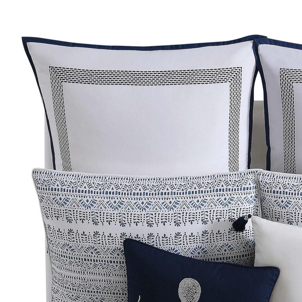 Reef Geometric Cotton Pillow Cover