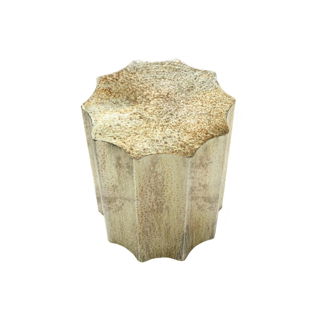 20 in. Light Gold Sun Shaped Metal End Table