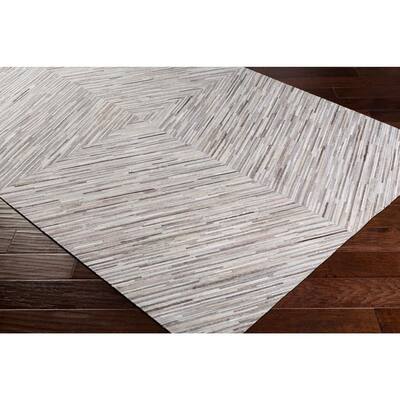 Handmade Cowhide Carpet 4'7" x 6'7" Leather Area Rug 