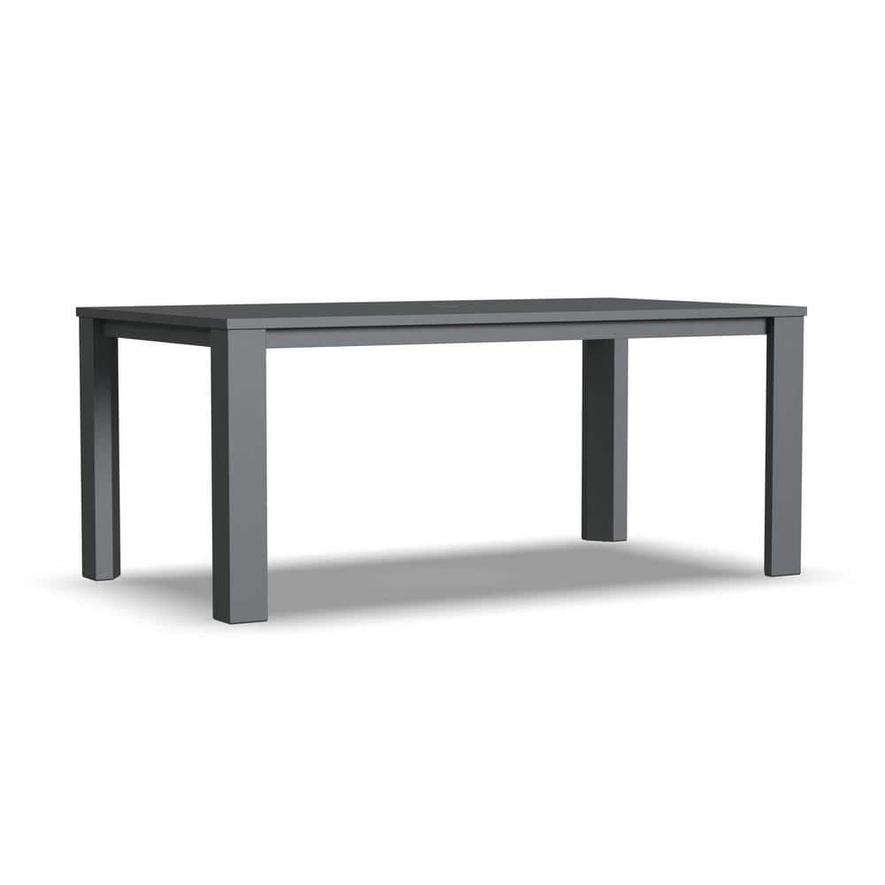 Gray 68" Aluminum Outdoor Dining Table