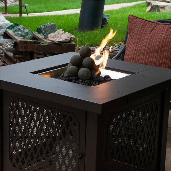 6 in. Set of 5 Ceramic Fire Balls in Charcoal Gray 01-0422 - The