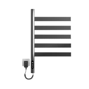 MOC 5-Bars Electric Plug-in Towel Warmer in Gray Single Rotatable Towel Rack