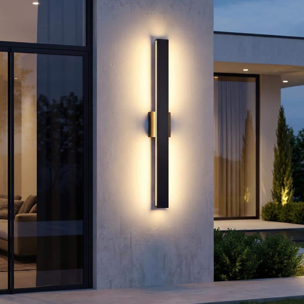 Outdoor LED Wall Sconce, Modern Linear Waterproof Wall Light Fixture, Black Metal, 3000K Warm White, Indoor/Outdoor Use price history on PriceWatchPro