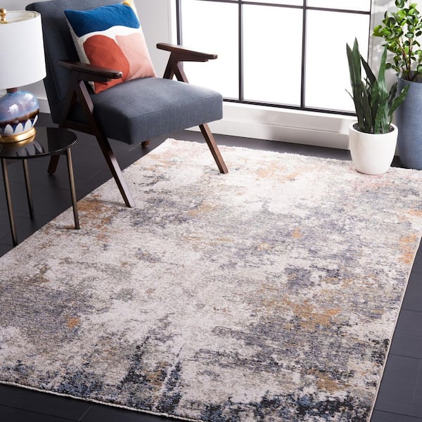 Jasmine 5 ft. x 8 ft. Gray/Taupe Distressed Marble Area Rug