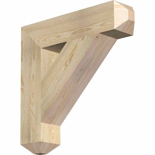 Ekena Millwork 6 in. x 28 in. x 28 in. Douglas Fir Traditional Craftsman Rough Sawn Bracket