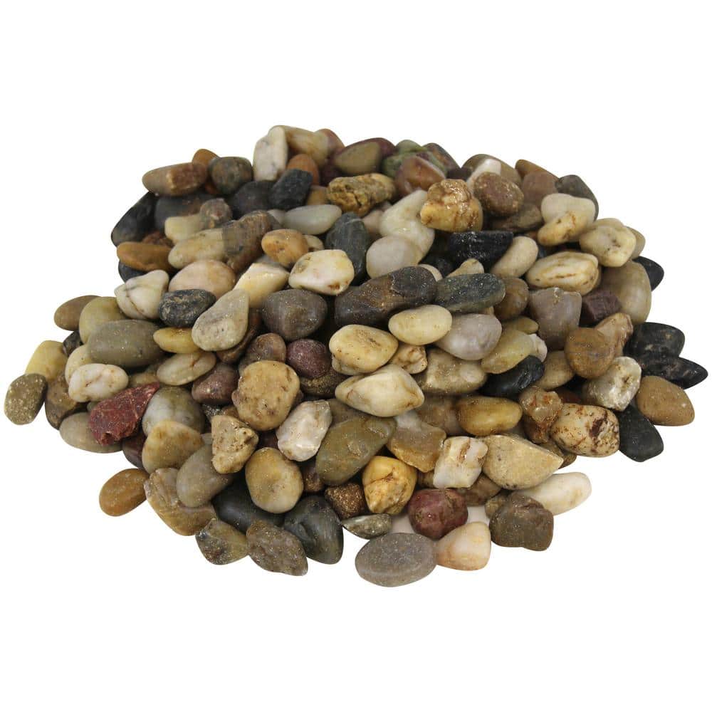 2 Pounds Pebbles Polished Gravel, Natural Polished Mixed Color Stones,  Small Decorative River Rock Stones (32-Oz)