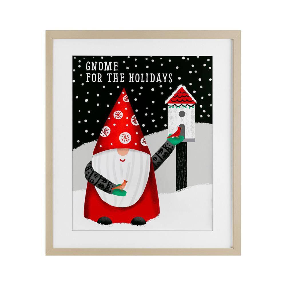 Gnome For the Holidays Birdhouse by Jilly Jack Designs Framed Graphic Art Print Typography 21 in. x 17 in. price history on PriceWatchPro
