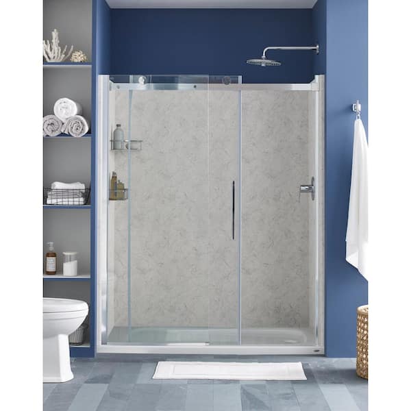 American Standard Passage Corner Shower Shelf in Brushed Metal