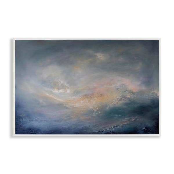 Stupell Industries Swirling Abstract Clouds by Lydia Orange White Framed Abstract Giclee Art Print 20 in. x 30 in.
