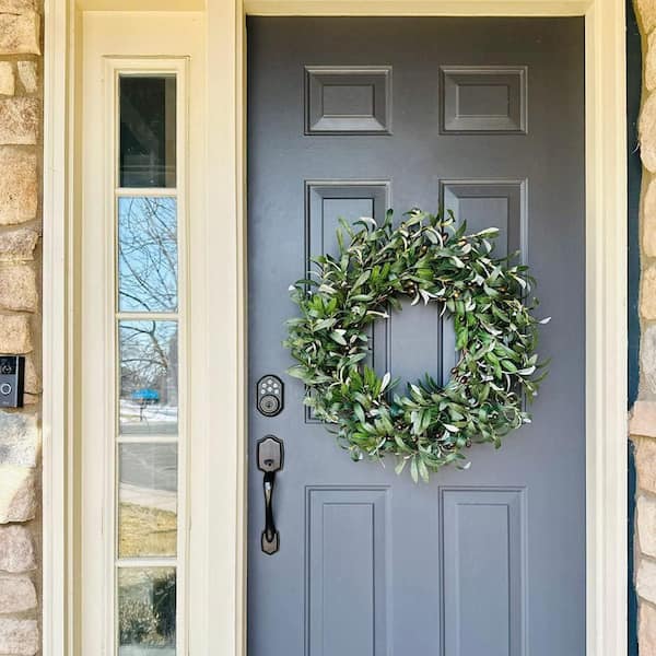 Artificial 28 in. Olive Tree Branches with Greenery Stems in Vase
