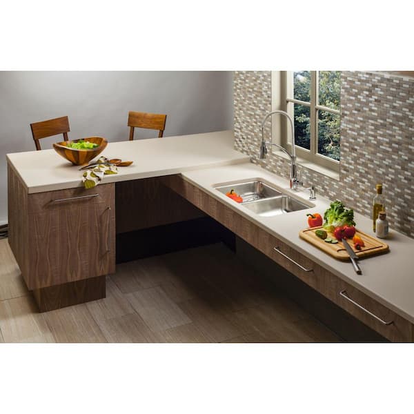 Lustertone Classic 31 in. Undermount Double Bowl 18-Gauge Stainless Steel Kitchen ADA Sink w/ Accessories