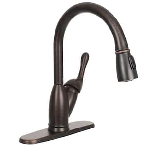 Izak Single-Handle Pull-Down Sprayer Kitchen Faucet in Venetian Bronze