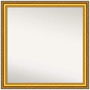 Colonial Embossed Gold 29.5 in. W x 29.5 in. H Non-Beveled Wood Bathroom Wall Mirror in Gold