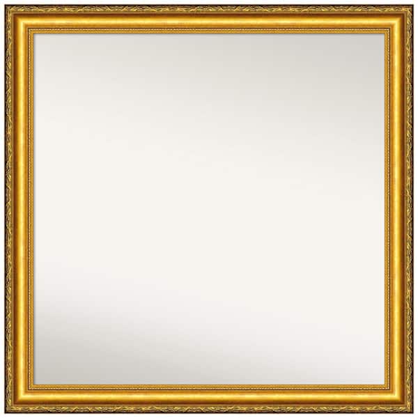 Amanti Art Colonial Embossed Gold 29.5 in. W x 29.5 in. H Non-Beveled Wood Bathroom Wall Mirror in Gold