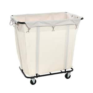 Commercial Black Fabric Rolling Laundry Hamper Cart