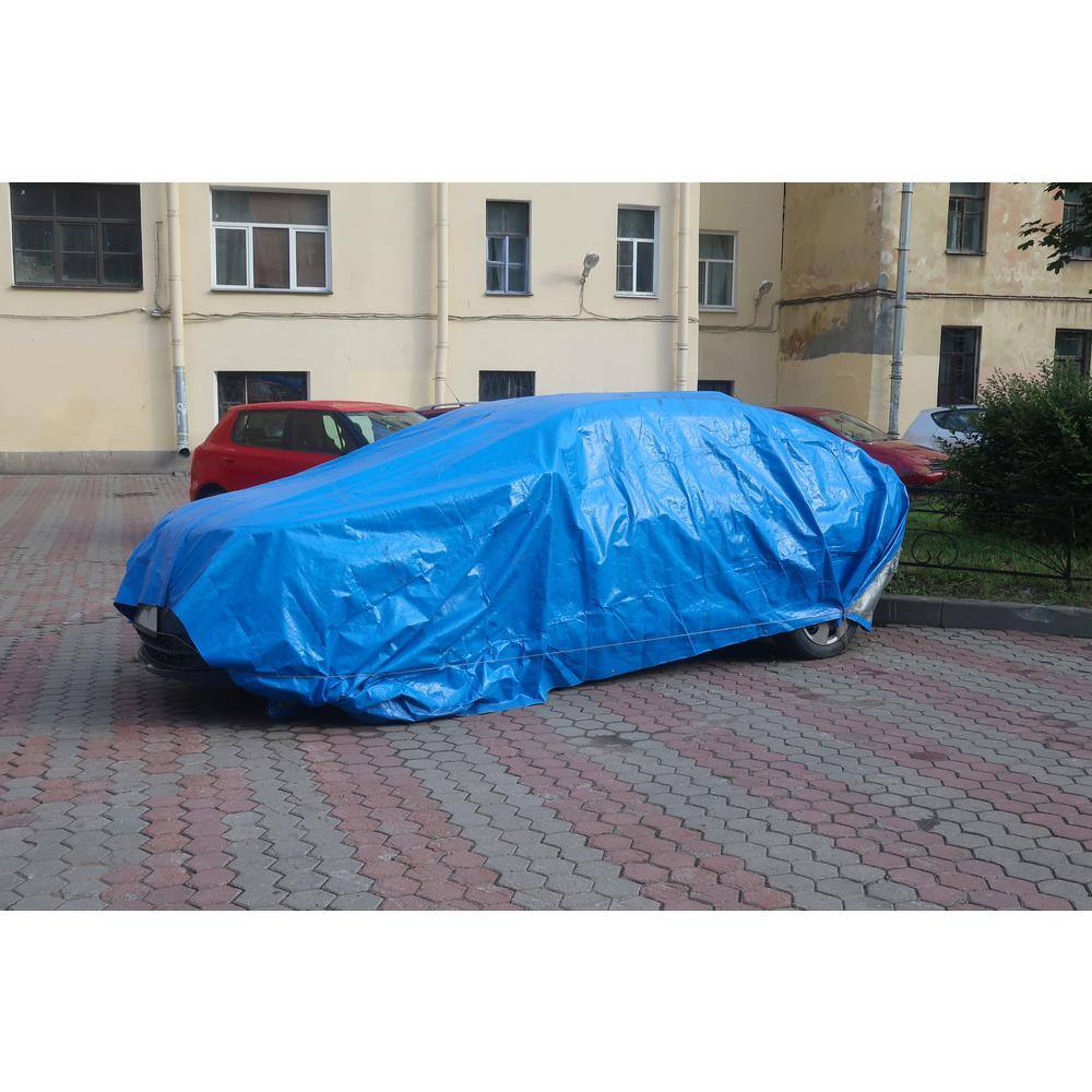 Ultra-Durable 50'x50' Blue Polyethylene Tarp with Aluminum Grommets