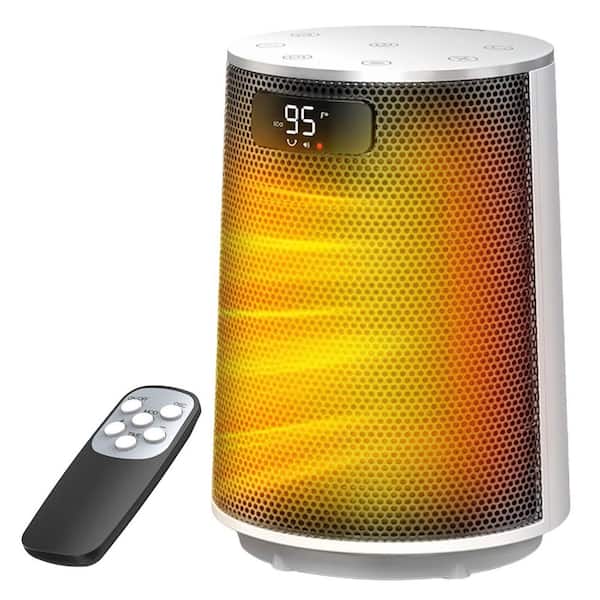 1500W White Indoor Electric PTC Ceramic Tower Heater with Fast Heating, 70 Degree Oscillation, Remote, Timer, Thermostat