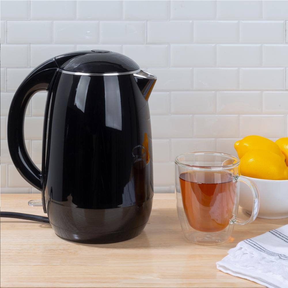 Black Stainless Steel 1.8L Electric Kettle with Auto-Off