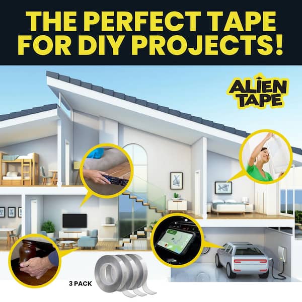 CToN Double Sided Tape Heavy Duty, Removable Multipurpose Magic Transparent  Tape, Reusable Strong Sticky Mounting Tape Strips Wall Tape for Home