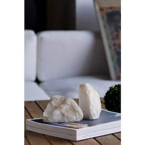 Geode White Stone Unthemed Bookends