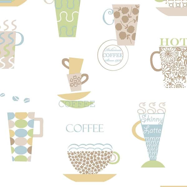 Norwall Coffee Time Vinyl Strippable Roll Wallpaper (Covers 56 sq. ft ...