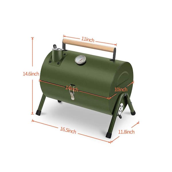 Commotie Lang gevolgtrekking Dyiom SMT Outdoor Portable Charcoal Grill in Green Mini BBQ Grill with  Wooden Handle B08MDVGV7Z - The Home Depot