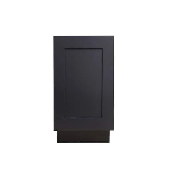 Shaker Assembled 18 in. W x 34.5 in. H x 24 in. D Full Height Door Base Cabinet in Charcoal Black