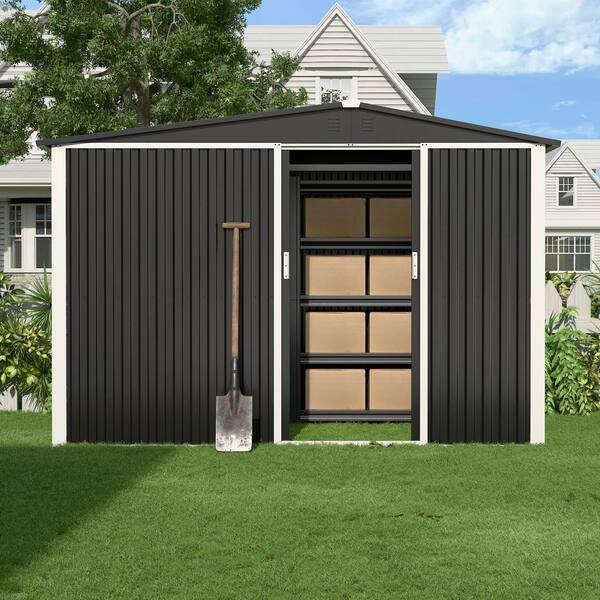 Aobabo Outdoor Metal Shed 10 ft. W x 6 ft. D Metal Shed with