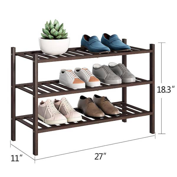 SONGMICS 12-Tier Shoe Rack Tall Metal Shoe Storage Organizer for Closet Set  of 2/6-Tier Big Stackable Shoes Rack Shelf Adjustable Feet & Slanted  Shelves Holds 48-60 Pairs Bronze 
