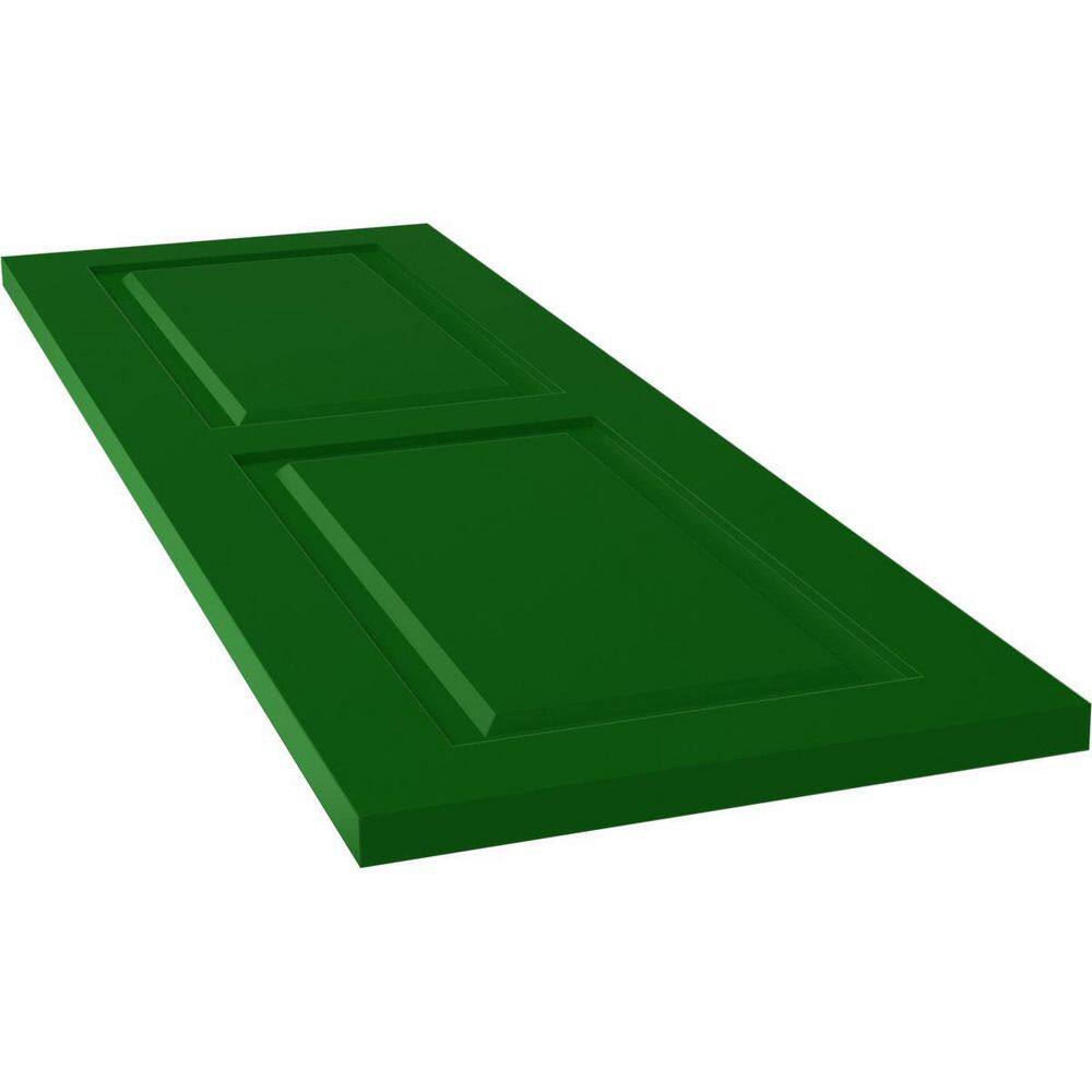 Viridian Green PVC Raised Panel Exterior Shutters, 12" x 33"