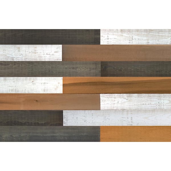 Easy Planking Thermo-Treated 1/4 in. x 5 in. x 4 ft. Holey, Ebony, Pearl Warp Resistant Barn Wood Wall Planks (10 sq. ft. per 6 Pack)